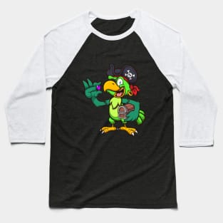 Pirate Parrot With Treasure Baseball T-Shirt